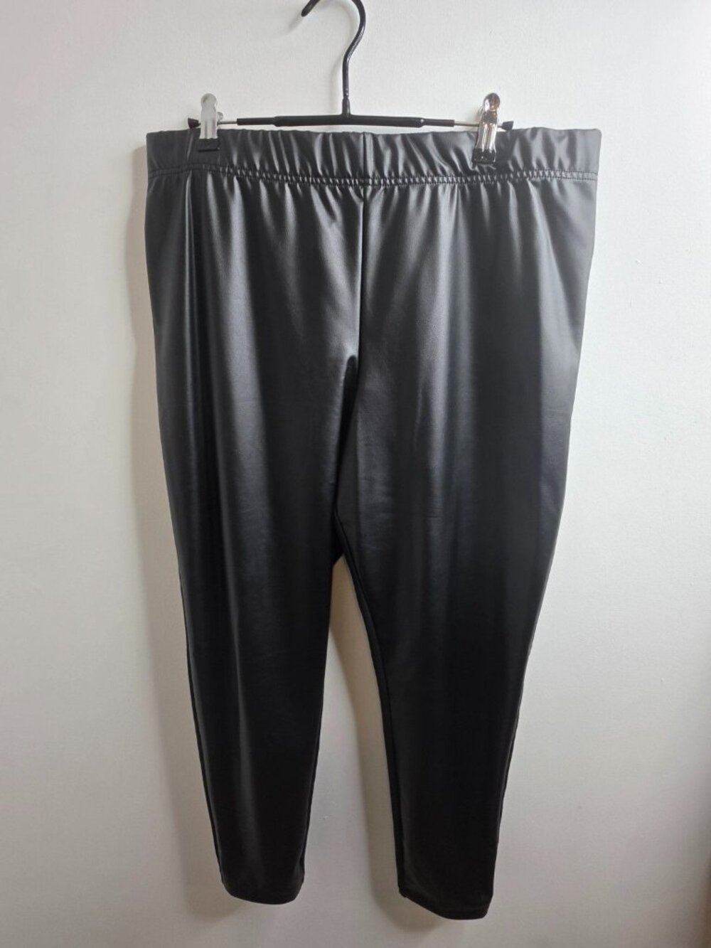 Old Navy Faux Leather Front Panel Leggings Black XL NWT